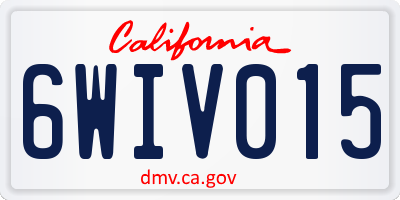 CA license plate 6WIV015