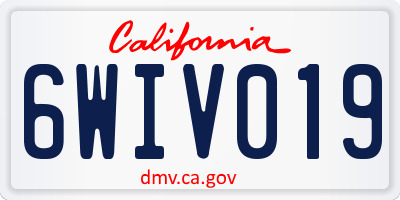 CA license plate 6WIV019