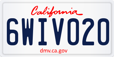 CA license plate 6WIV020