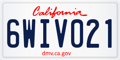 CA license plate 6WIV021