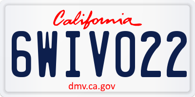 CA license plate 6WIV022