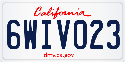 CA license plate 6WIV023