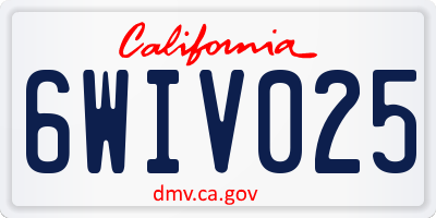 CA license plate 6WIV025