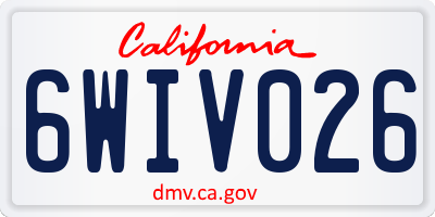 CA license plate 6WIV026