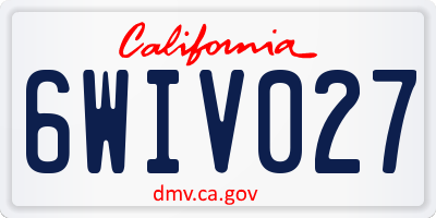 CA license plate 6WIV027