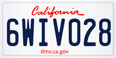 CA license plate 6WIV028