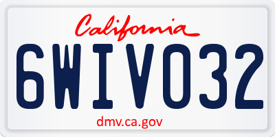 CA license plate 6WIV032