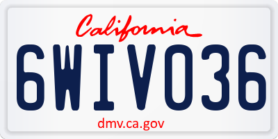 CA license plate 6WIV036