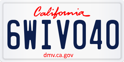 CA license plate 6WIV040