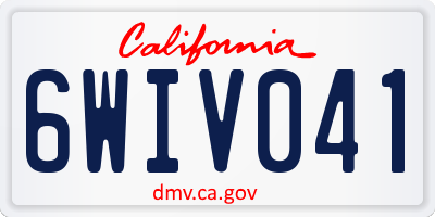 CA license plate 6WIV041