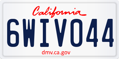 CA license plate 6WIV044
