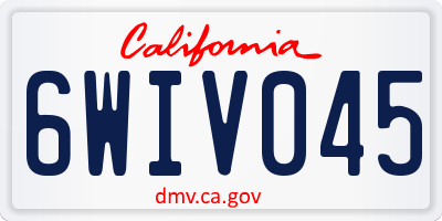 CA license plate 6WIV045