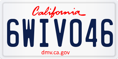 CA license plate 6WIV046