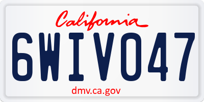 CA license plate 6WIV047