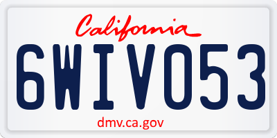 CA license plate 6WIV053