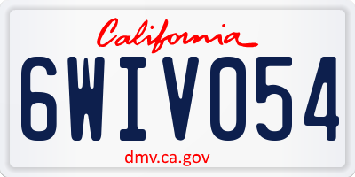 CA license plate 6WIV054