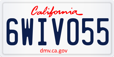 CA license plate 6WIV055