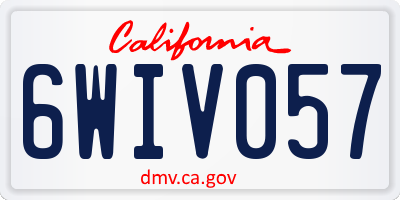 CA license plate 6WIV057