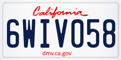 CA license plate 6WIV058