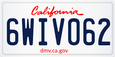 CA license plate 6WIV062