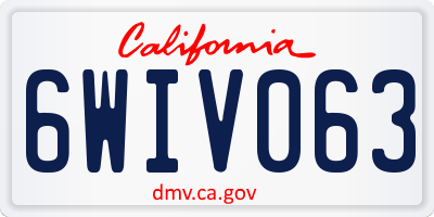 CA license plate 6WIV063