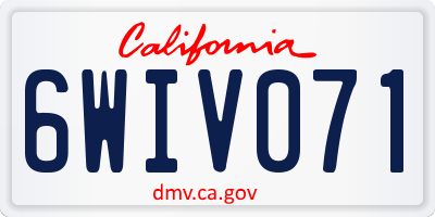 CA license plate 6WIV071