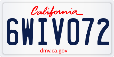 CA license plate 6WIV072