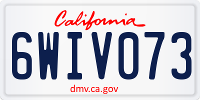 CA license plate 6WIV073
