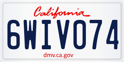 CA license plate 6WIV074