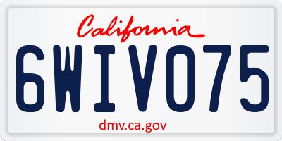 CA license plate 6WIV075