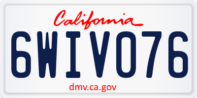 CA license plate 6WIV076