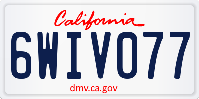 CA license plate 6WIV077