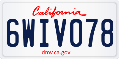CA license plate 6WIV078