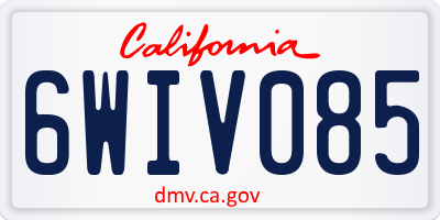 CA license plate 6WIV085