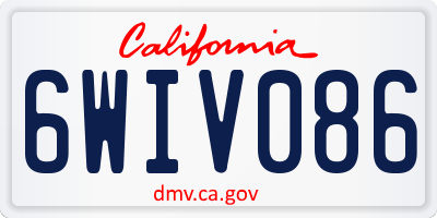 CA license plate 6WIV086
