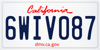 CA license plate 6WIV087