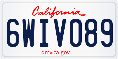 CA license plate 6WIV089