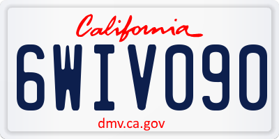 CA license plate 6WIV090