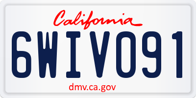 CA license plate 6WIV091