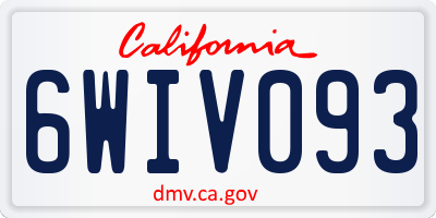 CA license plate 6WIV093