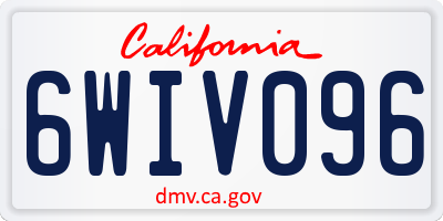 CA license plate 6WIV096