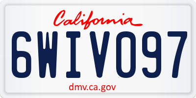 CA license plate 6WIV097