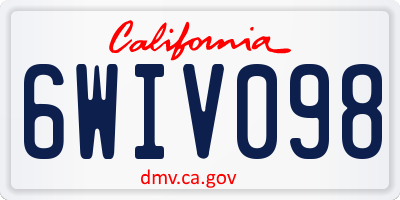 CA license plate 6WIV098