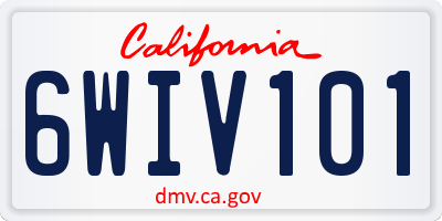 CA license plate 6WIV101