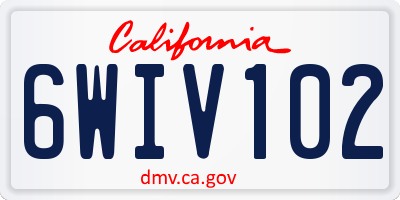 CA license plate 6WIV102