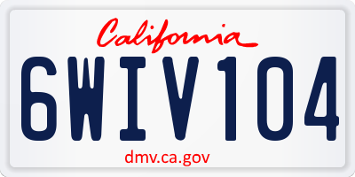 CA license plate 6WIV104