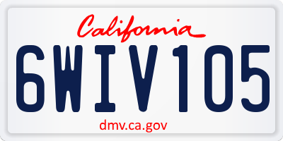 CA license plate 6WIV105