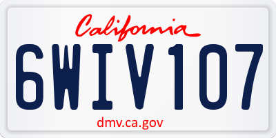 CA license plate 6WIV107