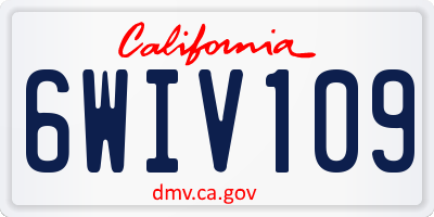 CA license plate 6WIV109