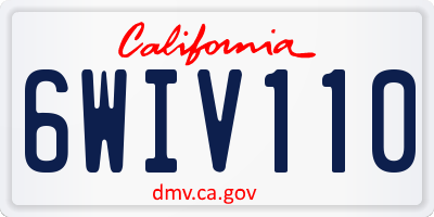 CA license plate 6WIV110